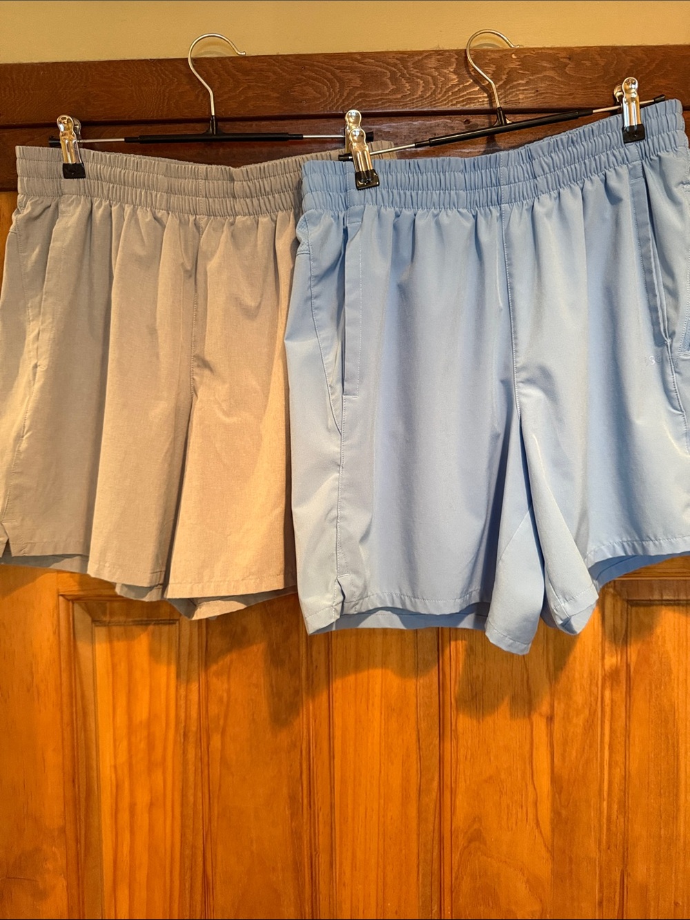 DSG Men's Elastic Waist Casual Shorts - Light Blue and Light Gray